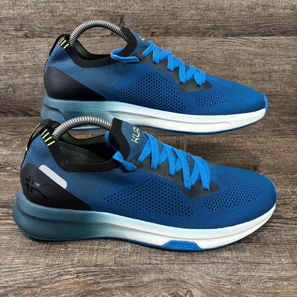 Kuru Flux Shoes Men's 9 Twilight Blue Kuru Green Lace Up Sneakers Running